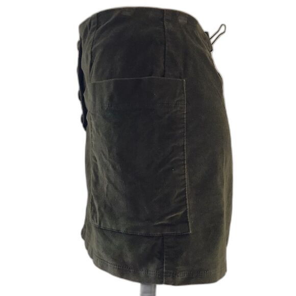 Urban Outfitters BDG Green Y2K Velvet Short Low Rise Mini Skirt With Pockets - S - Picture 3 of 8